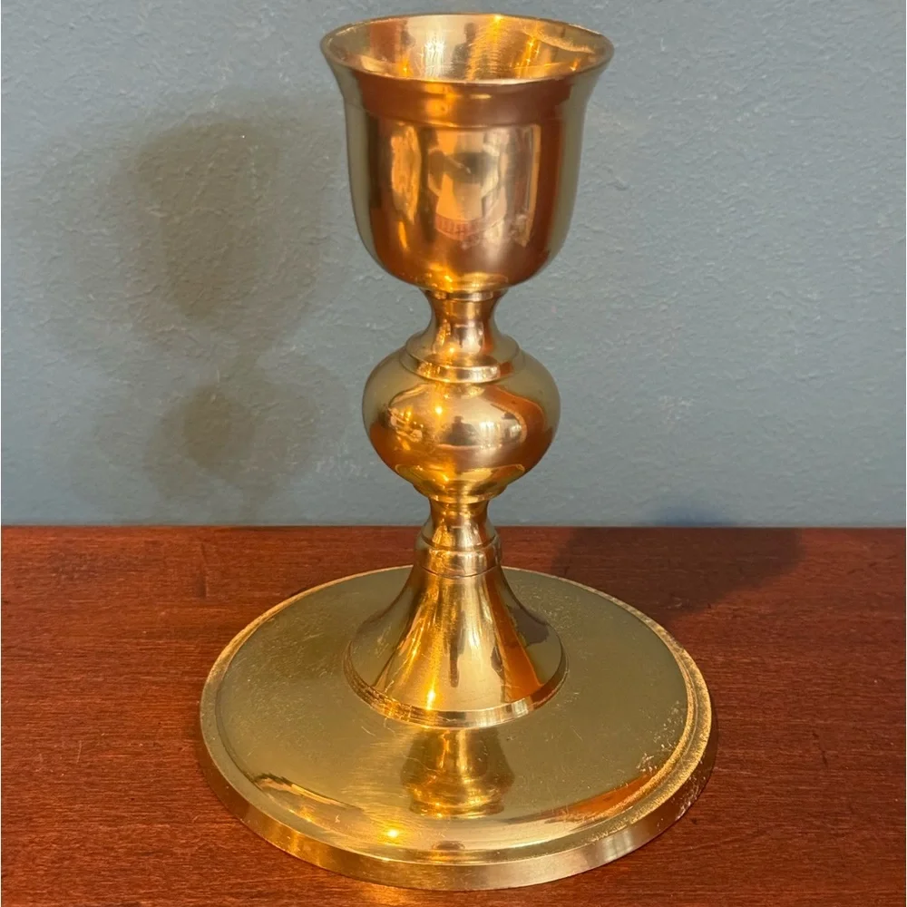 Solid Brass Candle / taper Holder 6.5” Tall